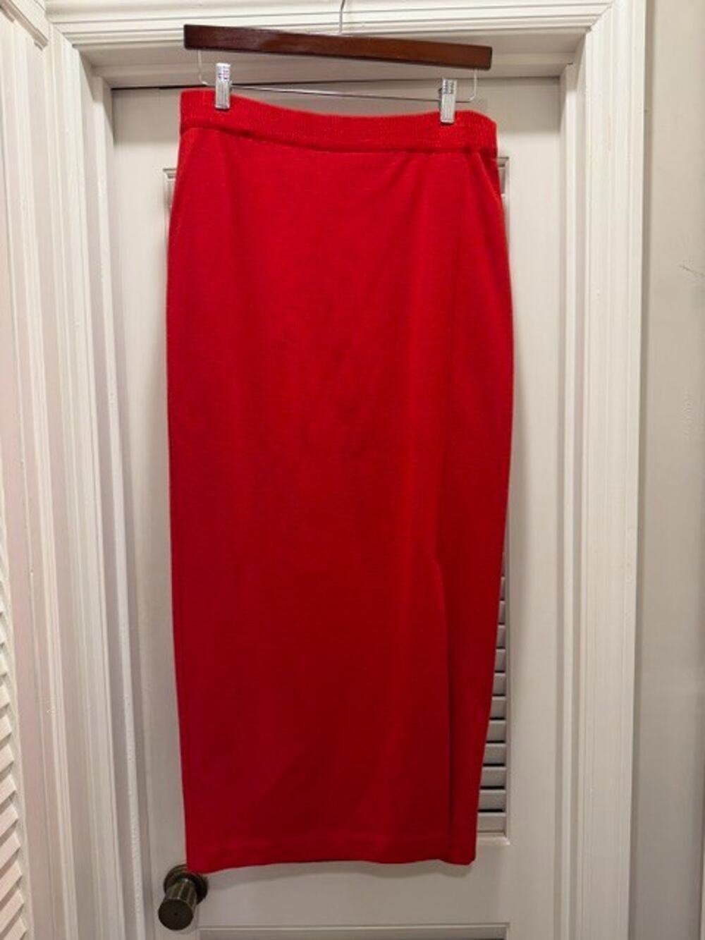 Outlander Collection Red Wool Blend Pencil Skirt Women's Size Large Classic Midi